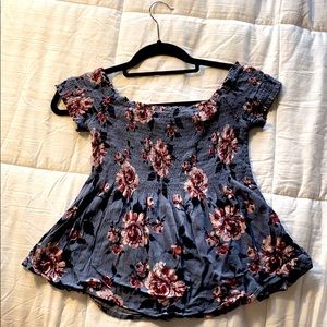 Pacsun Floral off the shoulder blouse